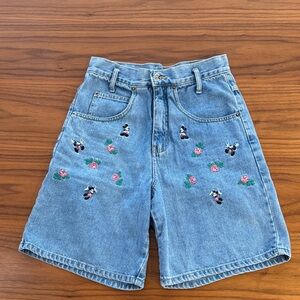 Rare Vintage Mickey Unlimited Embroidered Denim Shorts, S